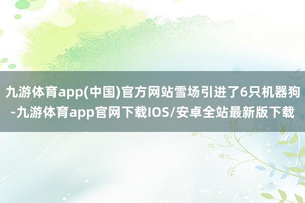 九游体育app(中国)官方网站雪场引进了6只机器狗-九游体育app官网下载IOS/安卓全站最新版下载