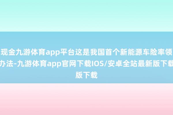 现金九游体育app平台这是我国首个新能源车险率领办法-九游体育app官网下载IOS/安卓全站最新版下载