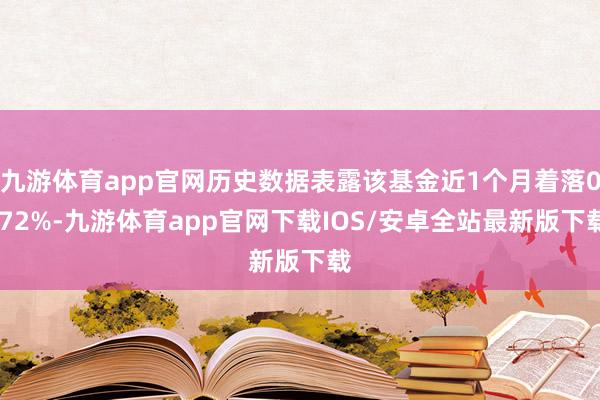 九游体育app官网历史数据表露该基金近1个月着落0.72%-九游体育app官网下载IOS/安卓全站最新版下载
