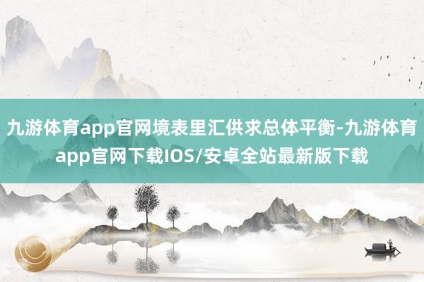 九游体育app官网境表里汇供求总体平衡-九游体育app官网下载IOS/安卓全站最新版下载