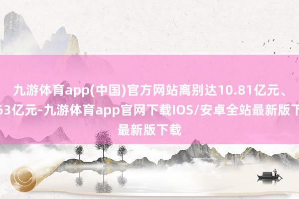九游体育app(中国)官方网站离别达10.81亿元、2.63亿元-九游体育app官网下载IOS/安卓全站最新版下载
