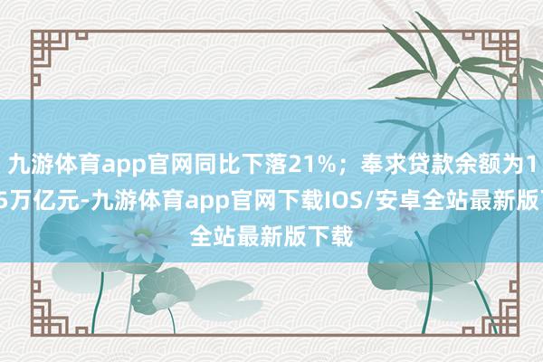 九游体育app官网同比下落21%；奉求贷款余额为11.15万亿元-九游体育app官网下载IOS/安卓全站最新版下载